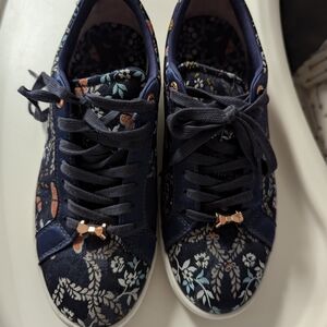 Ted Baker Blue Sneakers with Floral Design